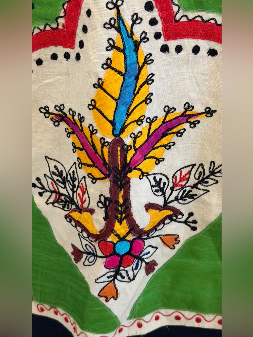 Rare Vintage Sandy Starkman Hand Painted Embroider Boho Art Jacket Statement XL - Picture 13 of 15